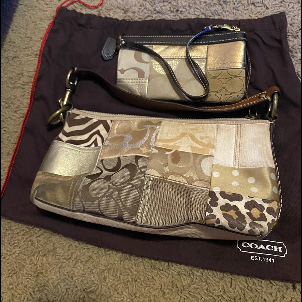 Vintage Coach Patchwork Shoulder Bag